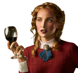Mulher brindando com taça de vinho