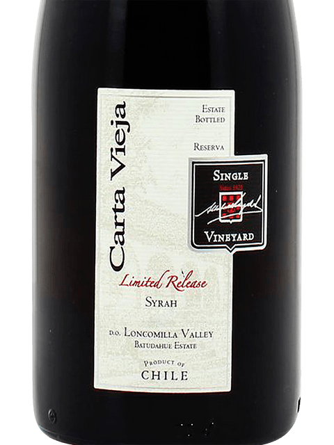 Carta Vieja Syrah Limited Release 2018