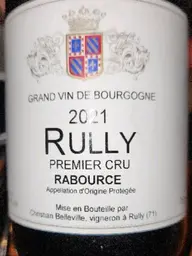 Domaine Christian Belleville Rully Premier Cru Rabourcè 2021