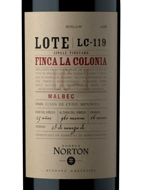 Bodega Norton Lote La Colonia Malbec 2020