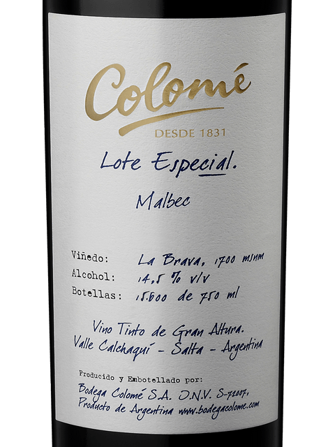 Colomé Lote Especial Malbec La Brava 2021