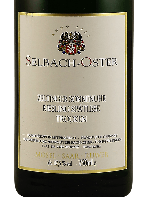 Selbach-Oster Zeltinger Sonnenuhr Riesling Spätlese Trocken