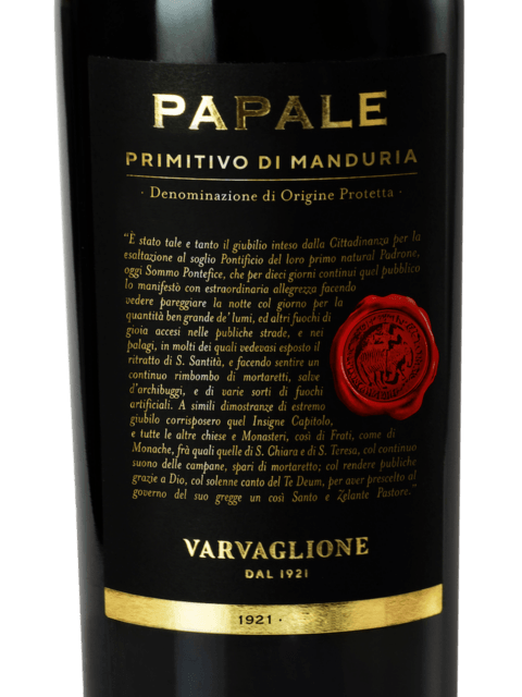 Varvaglione Papale Linea Oro Primitivo di Manduria 2019