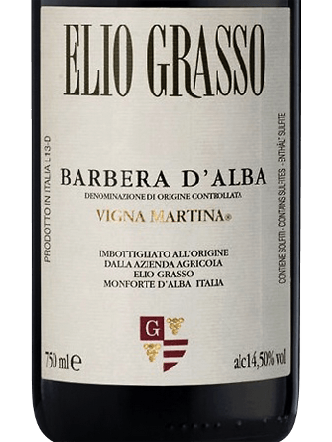 Elio Grasso Barbera d’Alba Vigna Martina 2020