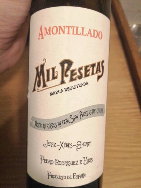 Pedro Rodriguez e Hijos Mil Pesetas Amontillado